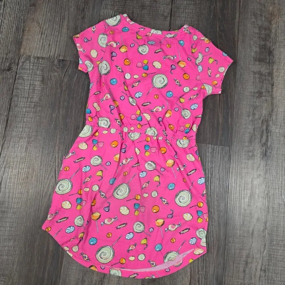 Extremely Me, Child's Pink Draw String Dress with Candy Design in size 7/8